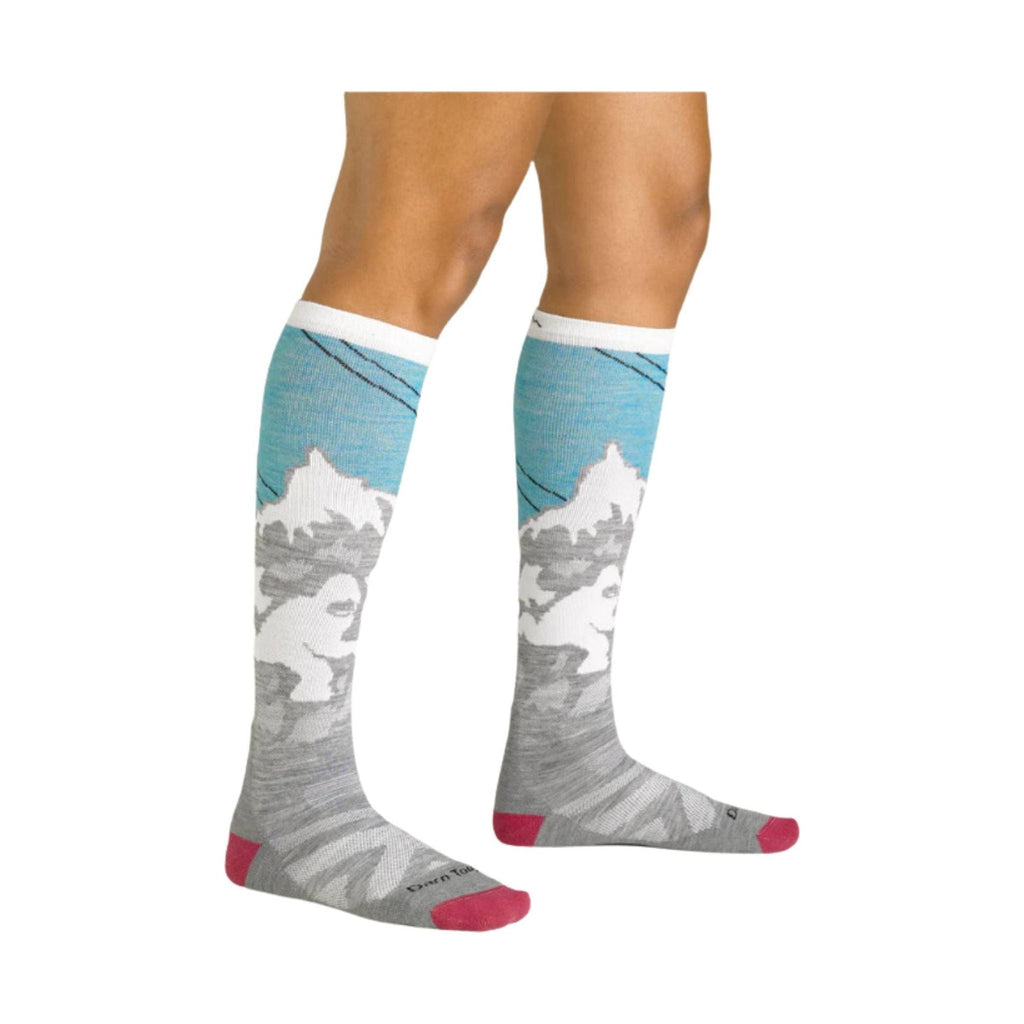 Darn Tough Vermont Women's Yeti Over The Calf Midweight Ski and Snowboard Sock - Aqua - Lenny's Shoe & Apparel