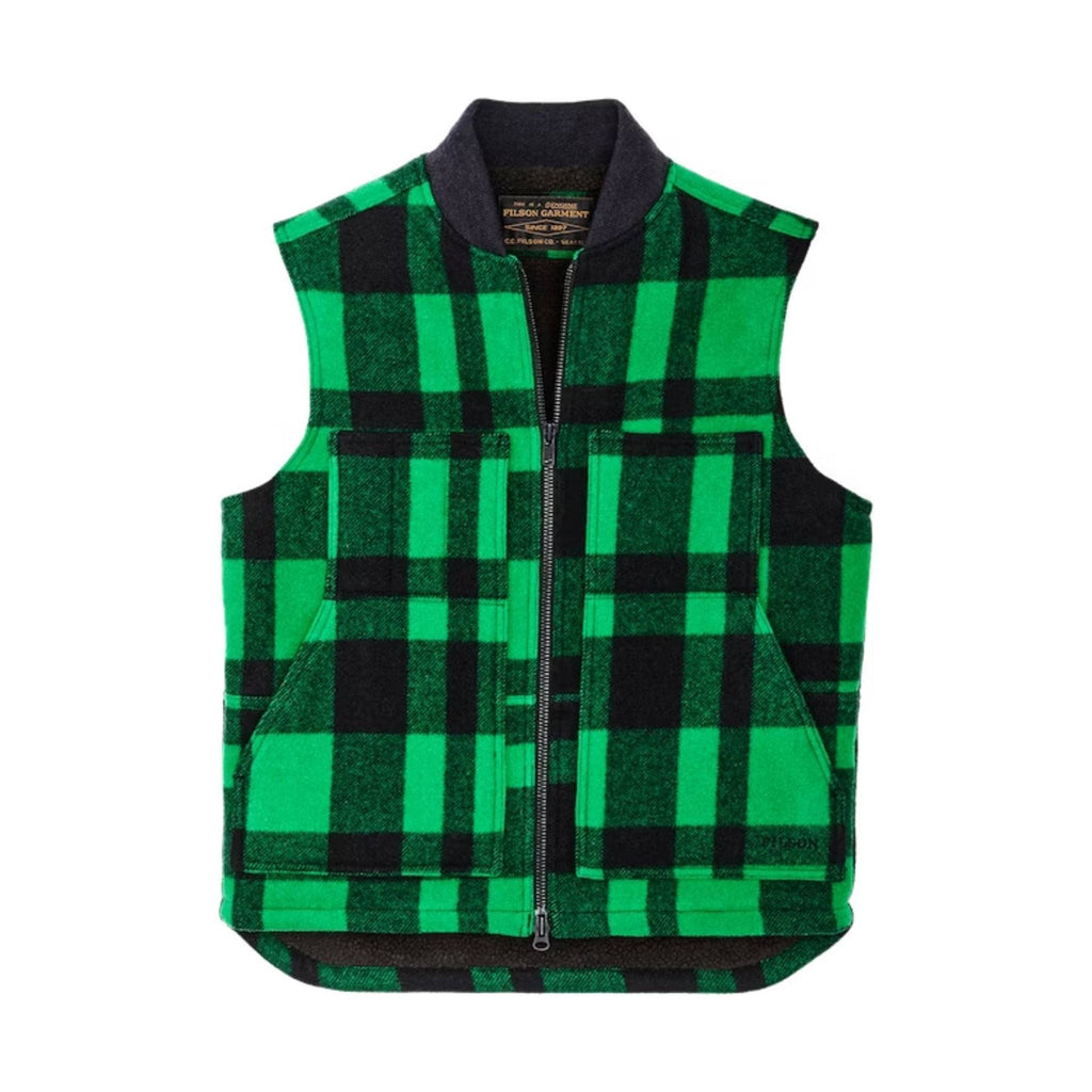 Filson Lined Mackinaw Wool Work Vest - Acid Green Black - Lenny's Shoe & Apparel