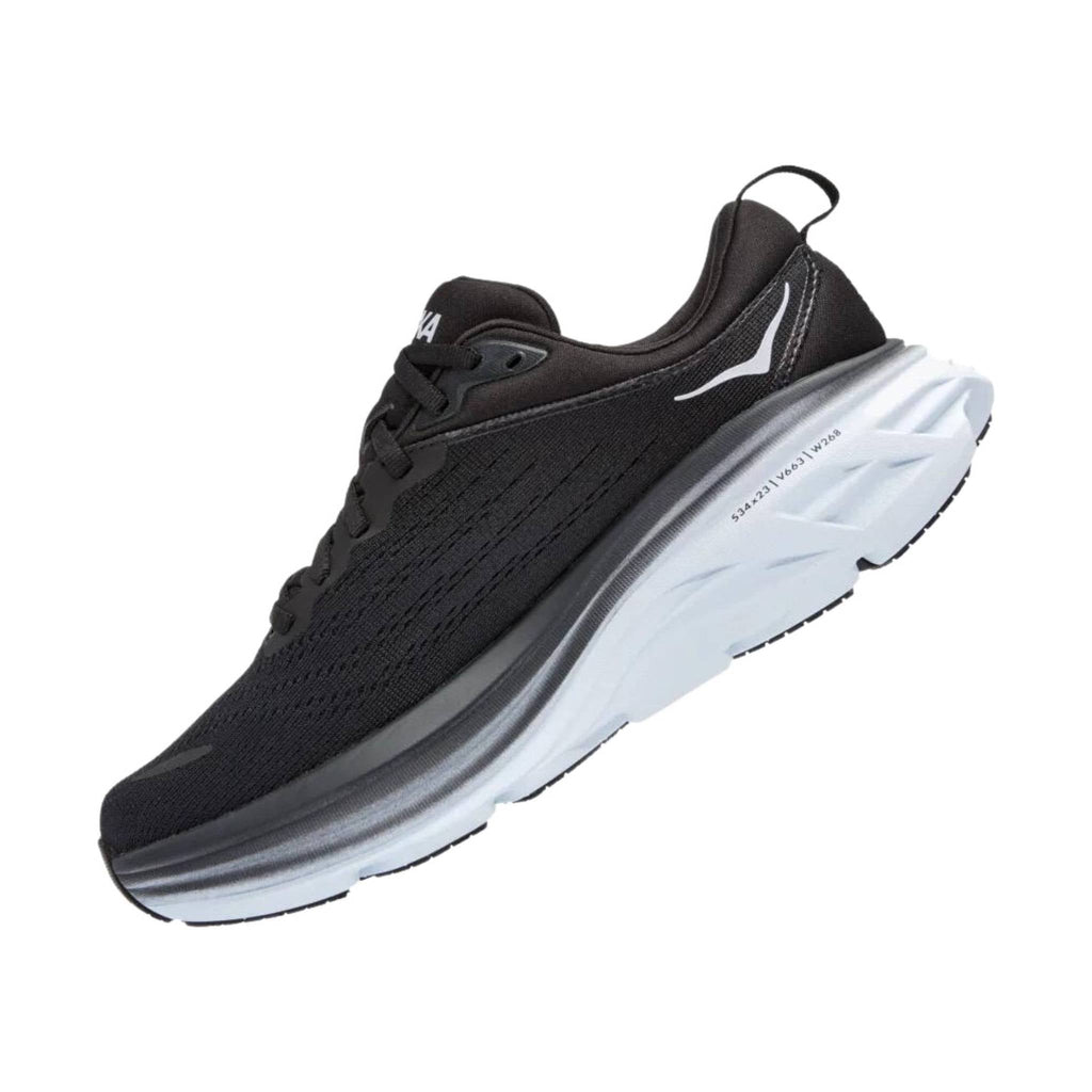 HOKA Women's Bondi 8 - Black/White - Lenny's Shoe & Apparel