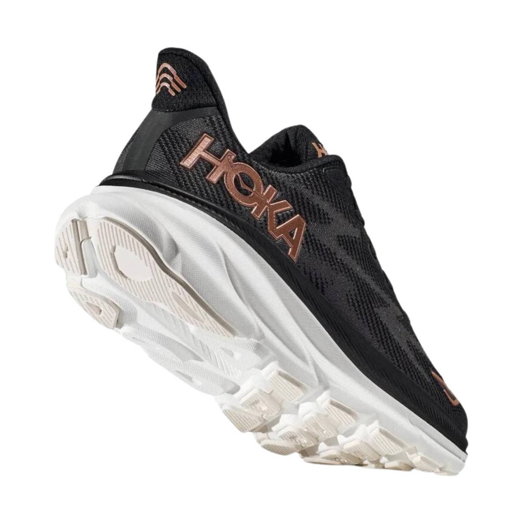 HOKA Women's Clifton 9 - Black/Rose Gold - Lenny's Shoe & Apparel