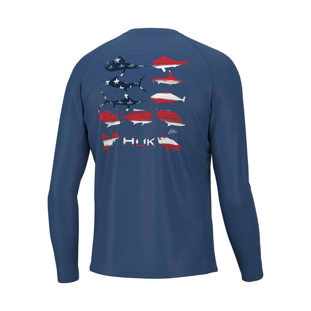 Huk Men's KC Flag Fish Pursuit Top - Set Sail - Lenny's Shoe & Apparel