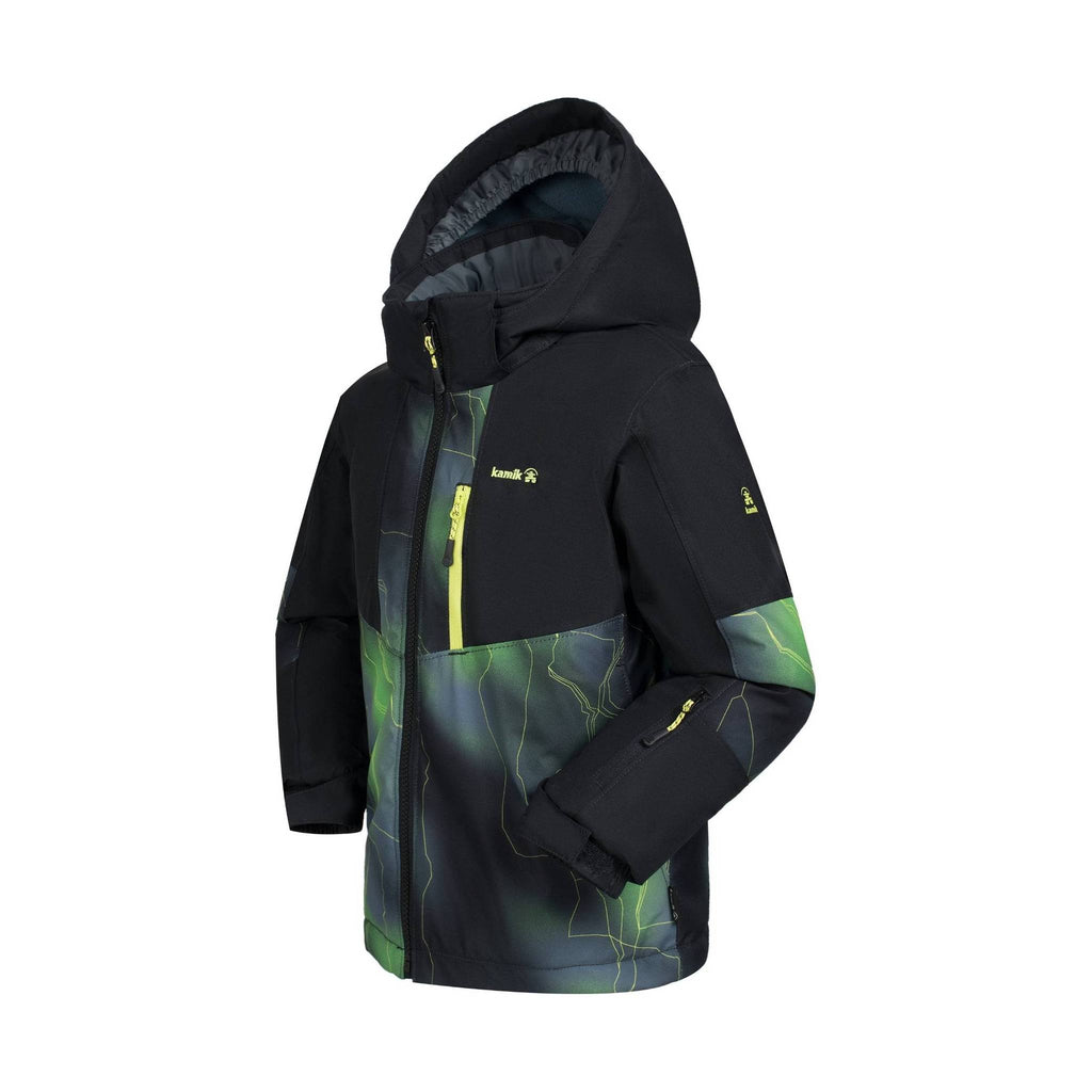 Kamik Kids' Devin Jacket - Black/Green - Lenny's Shoe & Apparel