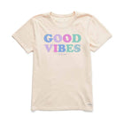 Life Is Good Women's Good Vibes Crusher Tee - Putty White - Lenny's Shoe & Apparel