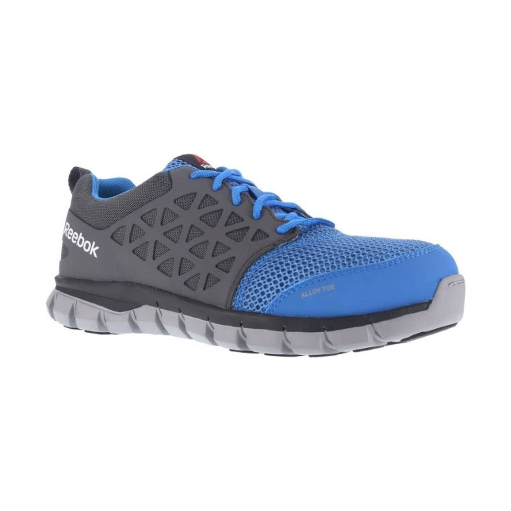 Reebok Work Men's Sublite Cushion Alloy Toe ESD Work Shoe - Grey/Blue - Lenny's Shoe & Apparel