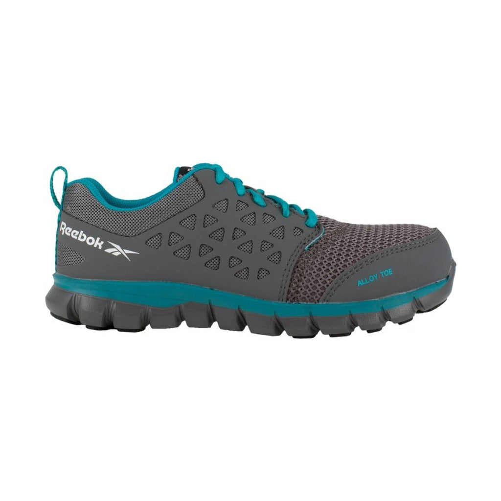 Reebok Work Women's Sublite Cushion Alloy Toe - Grey/Turquoise - Lenny's Shoe & Apparel