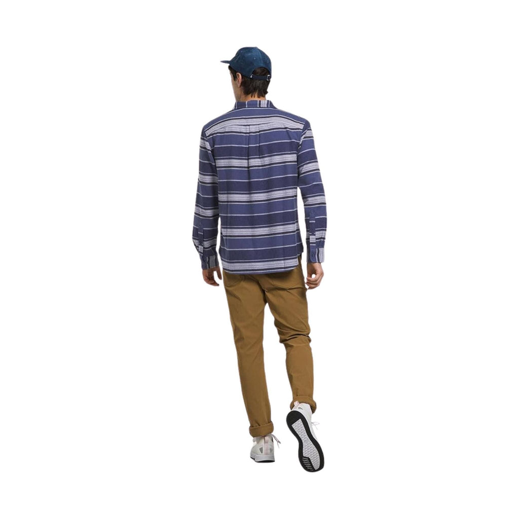 The North Face Men's Arroyo Flannel Shirt - Cave Blue Large Half Dome Stripe - Lenny's Shoe & Apparel