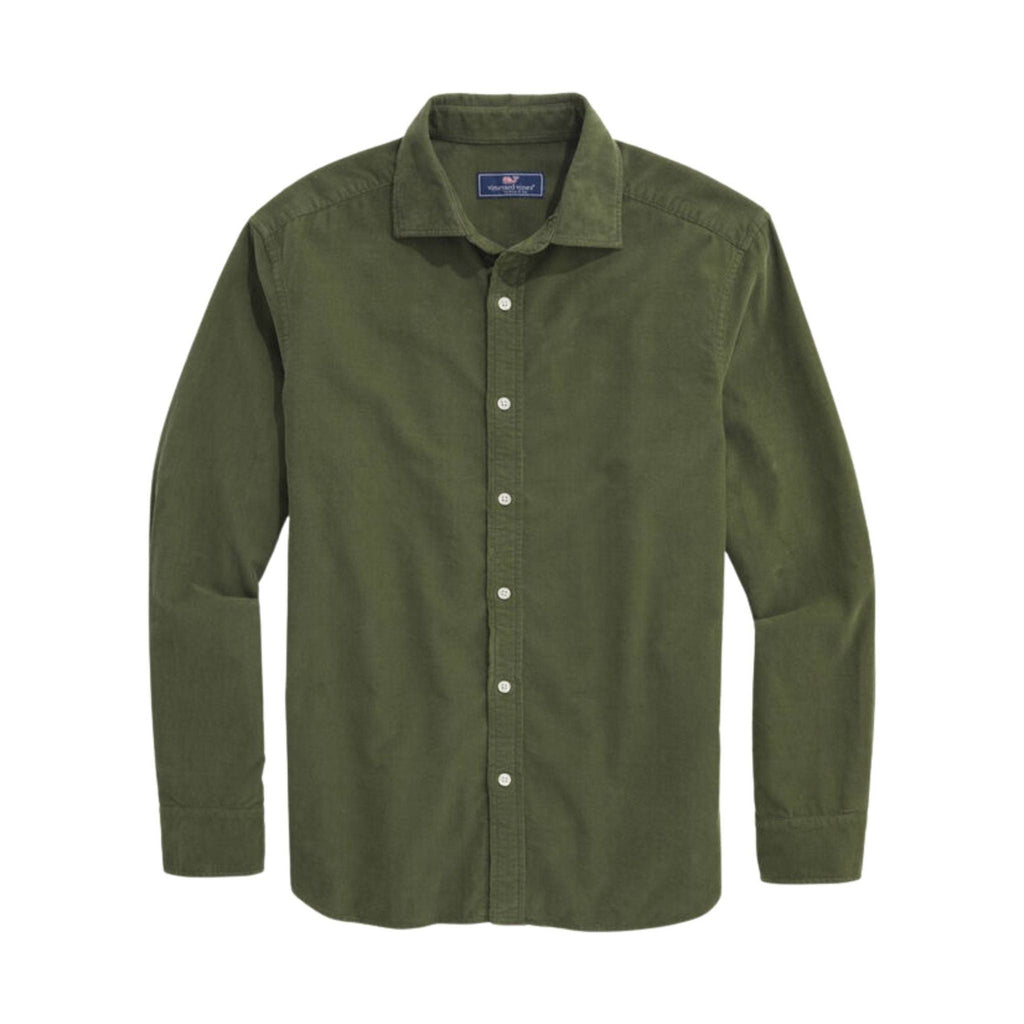 Vineyard Vines Men's Corduroy Spread Collar Shirt - Cypress - Lenny's Shoe & Apparel