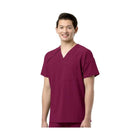 WonderWink Men's EZ Zip Scrub Top - Wine - Lenny's Shoe & Apparel