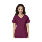 WonderWink Women's Stylized V-Neck Scrub Top - Wine - Lenny's Shoe & Apparel